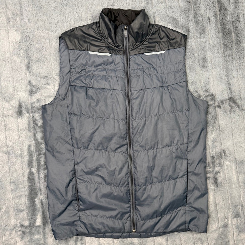 Brooks Shield Hybrid Vest Mens Large Grey Black Running Puffer Style 211241